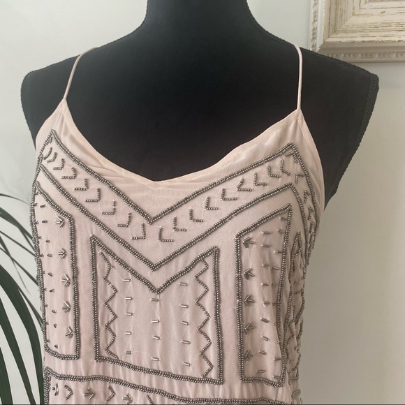 NWT Forever New Top Camisole Delicate Beaded Pink Spaghetti straps Boho Size 6 - Picture 4 of 15